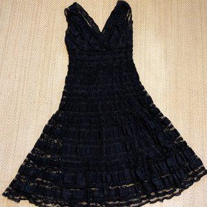 Black Max Studio dress with lace overlay. LBD, size S.